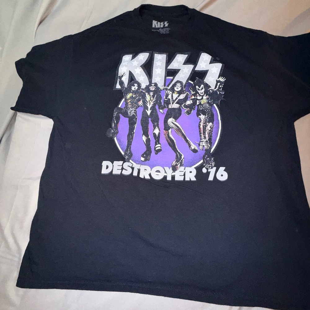 KISS Destroyer 76 Graphic‎ T-Shirt Mens XL Black Excellent Rock Band Tee 2021